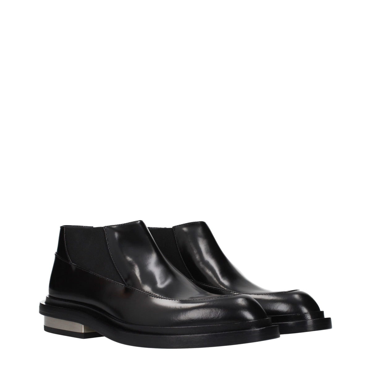 Jil Sander Stiefeletten aus Leder in Schwarz