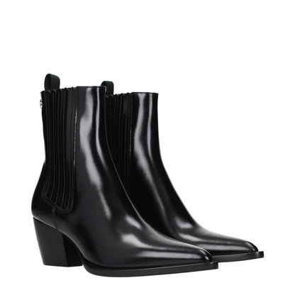 Christian Dior Stiefeletten aus Leder in Schwarz