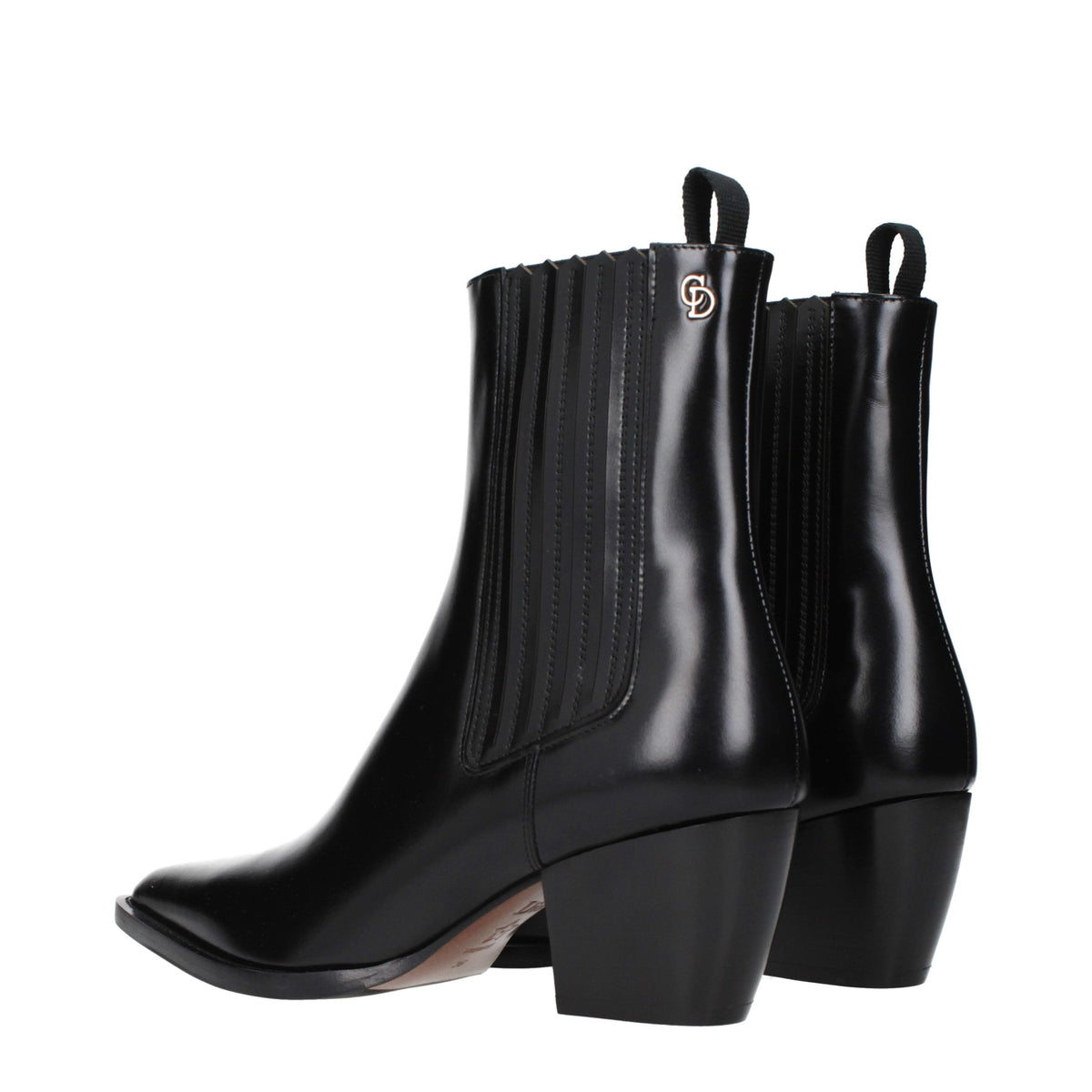 Christian Dior Stiefeletten aus Leder in Schwarz