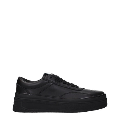 Jil Sander Sneaker aus Leder in Schwarz