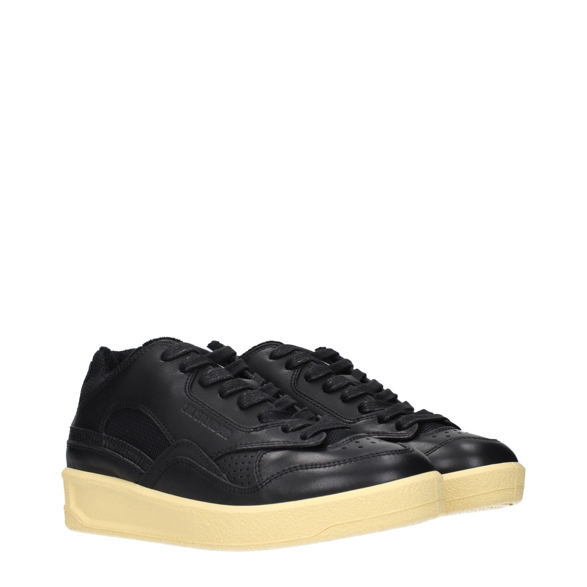 Jil Sander Sneaker aus Leder in Schwarz