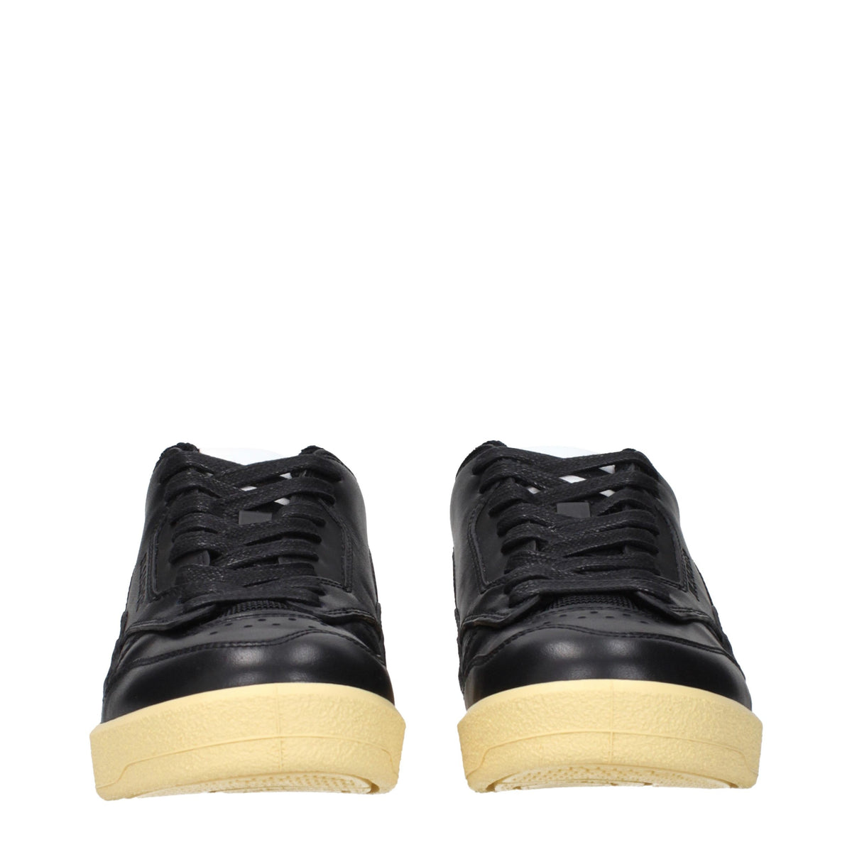 Jil Sander Sneaker aus Leder in Schwarz