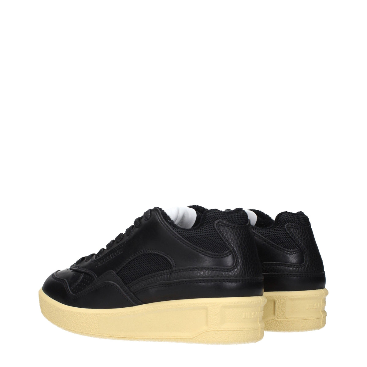 Jil Sander Sneaker aus Leder in Schwarz