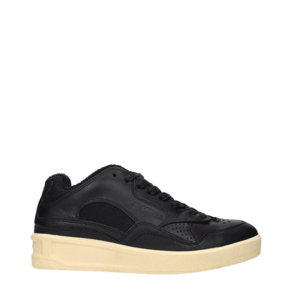 Jil Sander Sneaker aus Leder in Schwarz