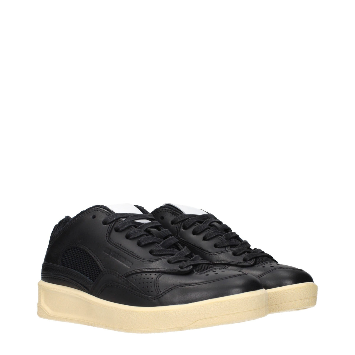 Jil Sander Sneaker aus Leder in Schwarz