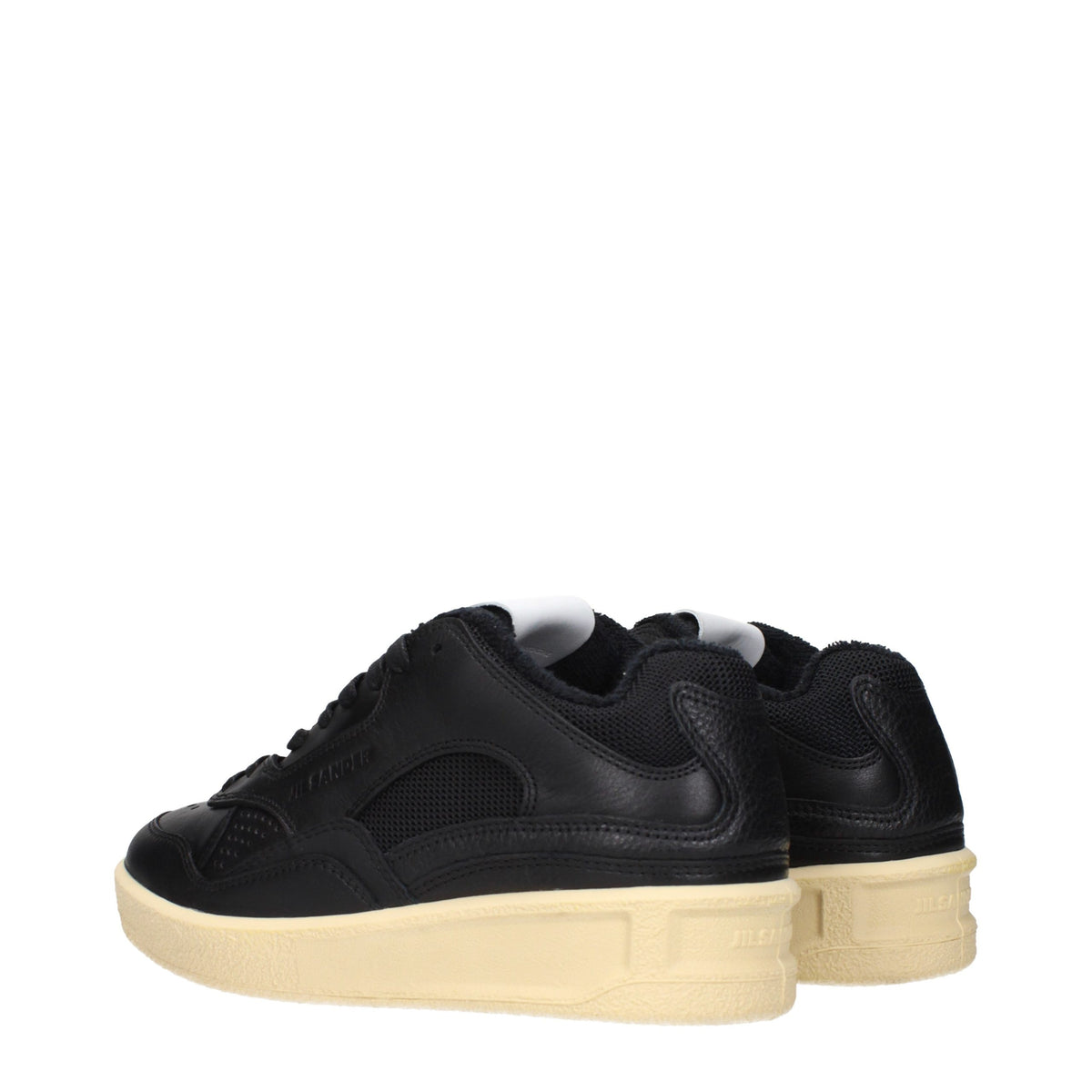 Jil Sander Sneaker aus Leder in Schwarz