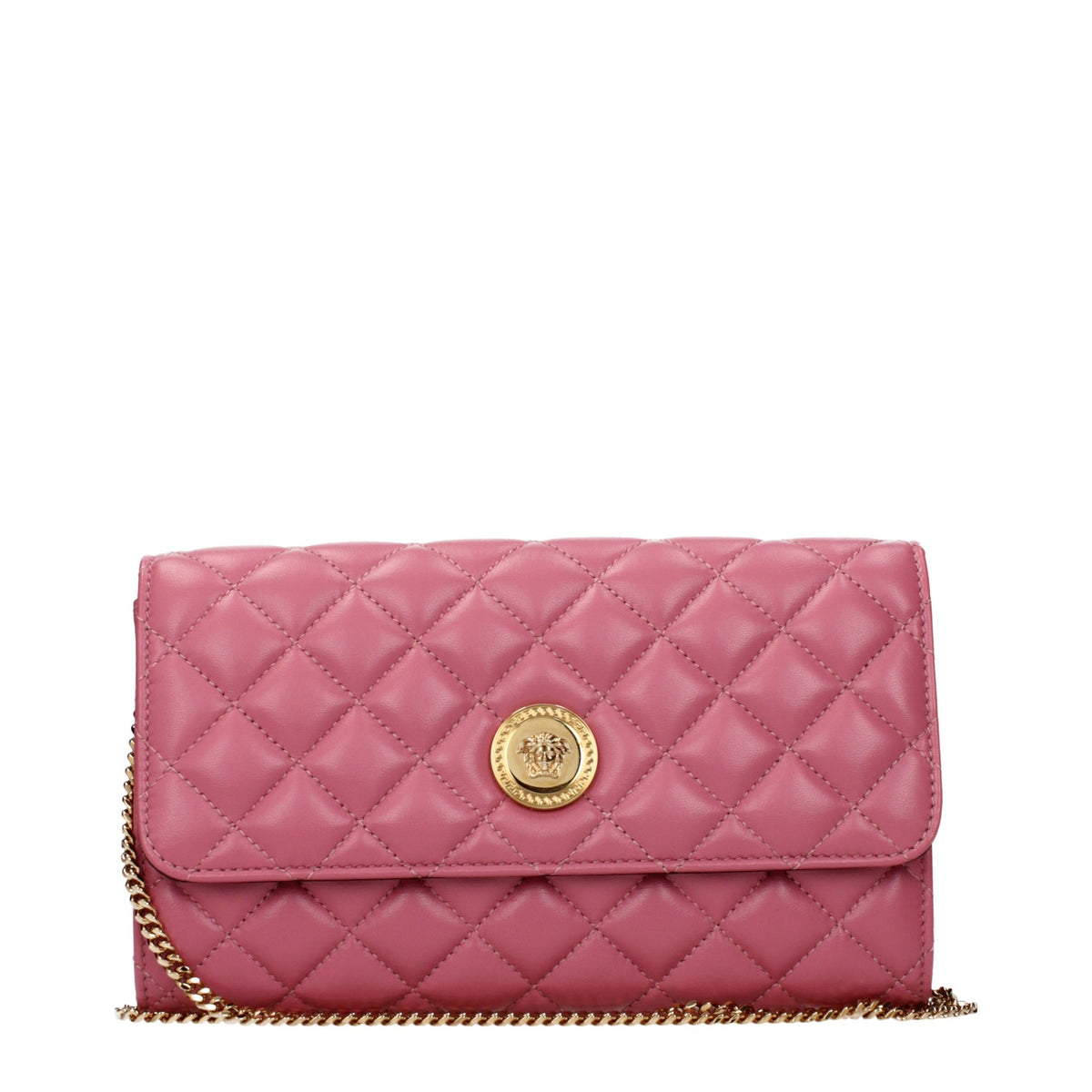 Versace Clutch aus Leder in Rosa