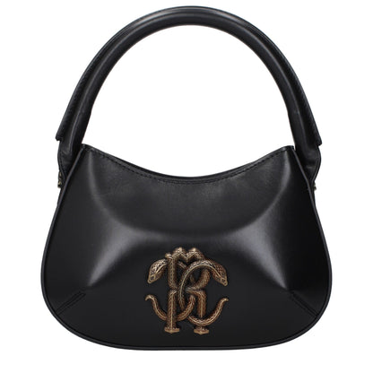 Roberto Cavalli Handtasche aus Leder in Schwarz