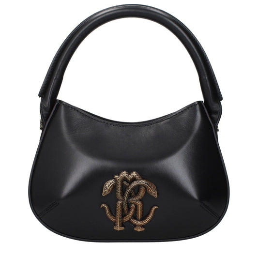 Roberto Cavalli Handtasche aus Leder in Schwarz