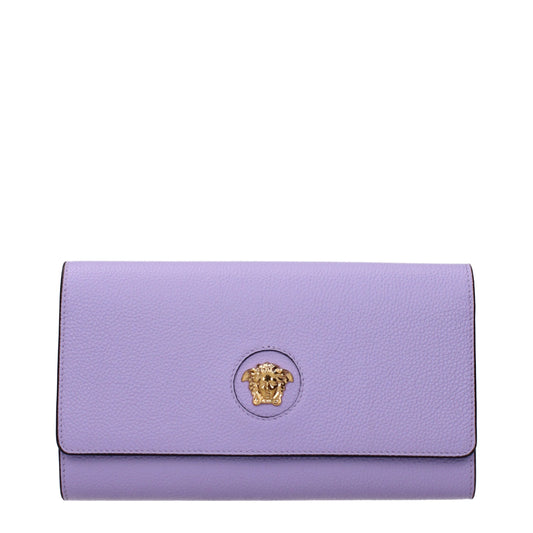 Versace Clutch aus Leder in Violett