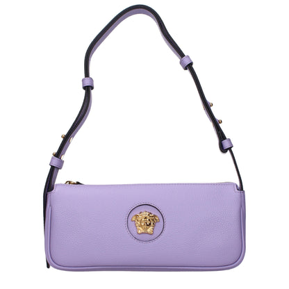 Versace Schultertasche aus Leder in Violett