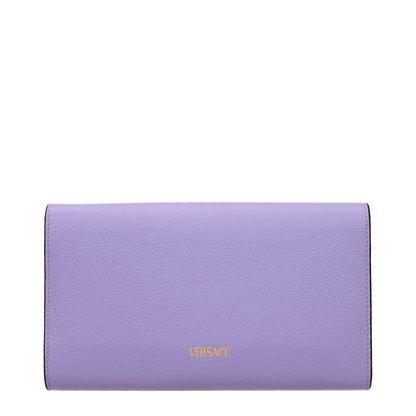 Versace Clutch aus Leder in Violett