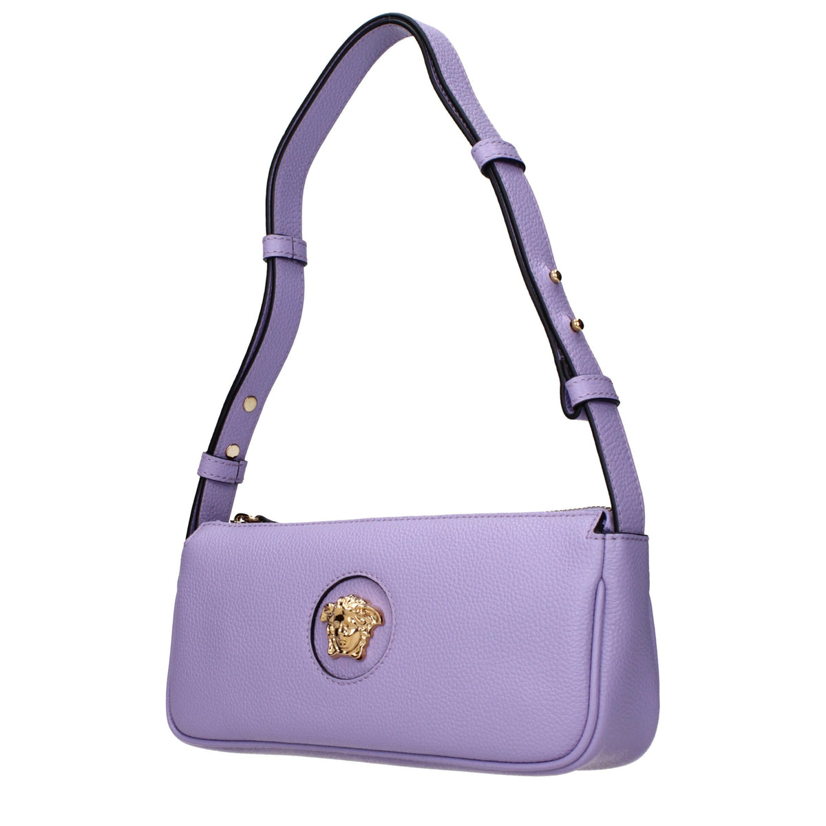 Versace Schultertasche aus Leder in Violett