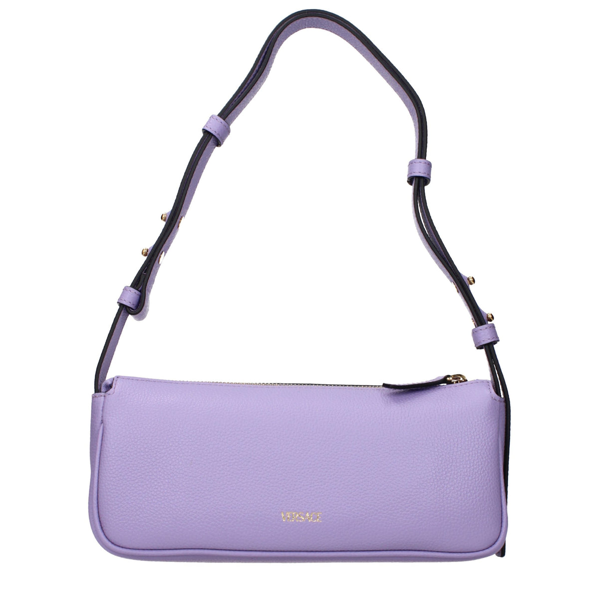 Versace Schultertasche aus Leder in Violett