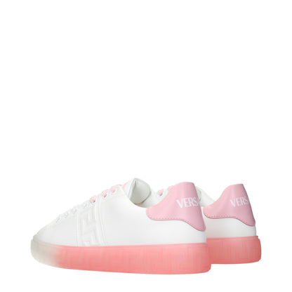 Versace Sneaker aus Leder in Weiß