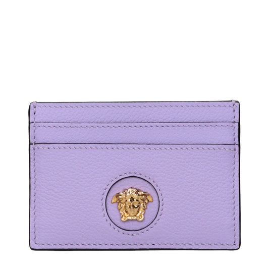 Versace Kartenhalter aus Leder in Violett