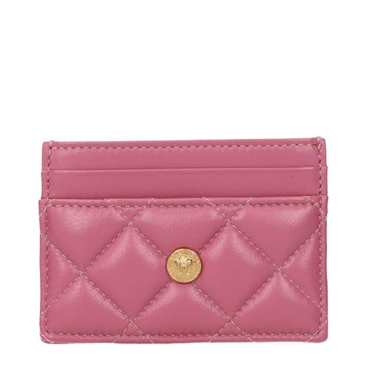 Versace Kartenhalter aus Leder in Rosa