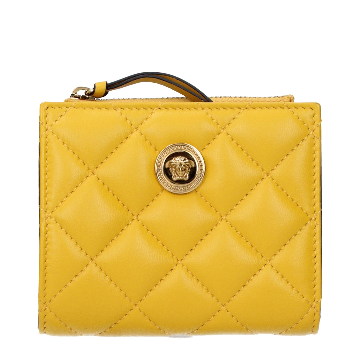 Versace Geldbörse aus Leder in Gelb
