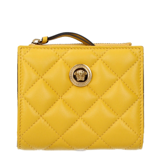 Versace Geldbörse aus Leder in Gelb