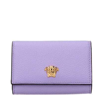 Versace Geldbörse aus Leder in Violett