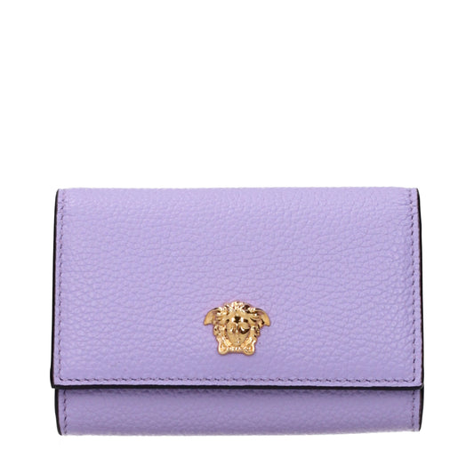 Versace Geldbörse aus Leder in Violett