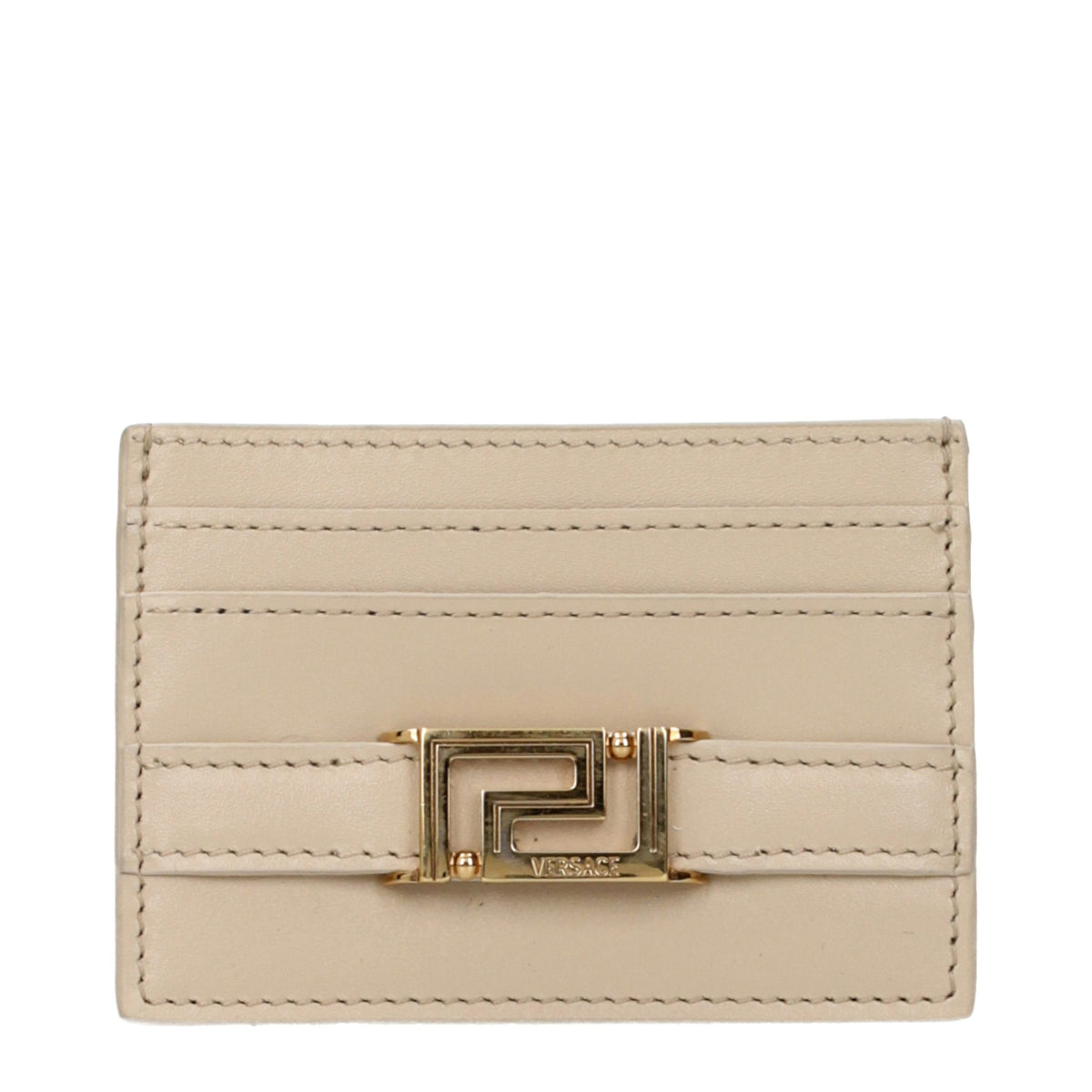 Versace Kartenhalter aus Leder in Beige