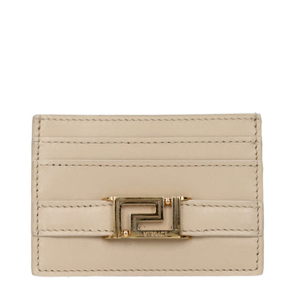 Versace Kartenhalter aus Leder in Beige