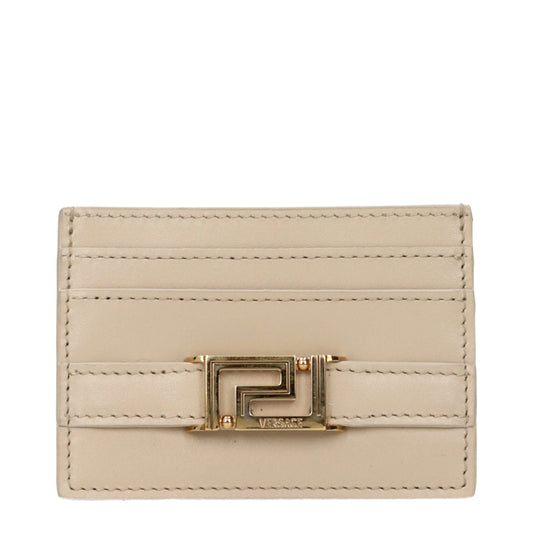 Versace Kartenhalter aus Leder in Beige