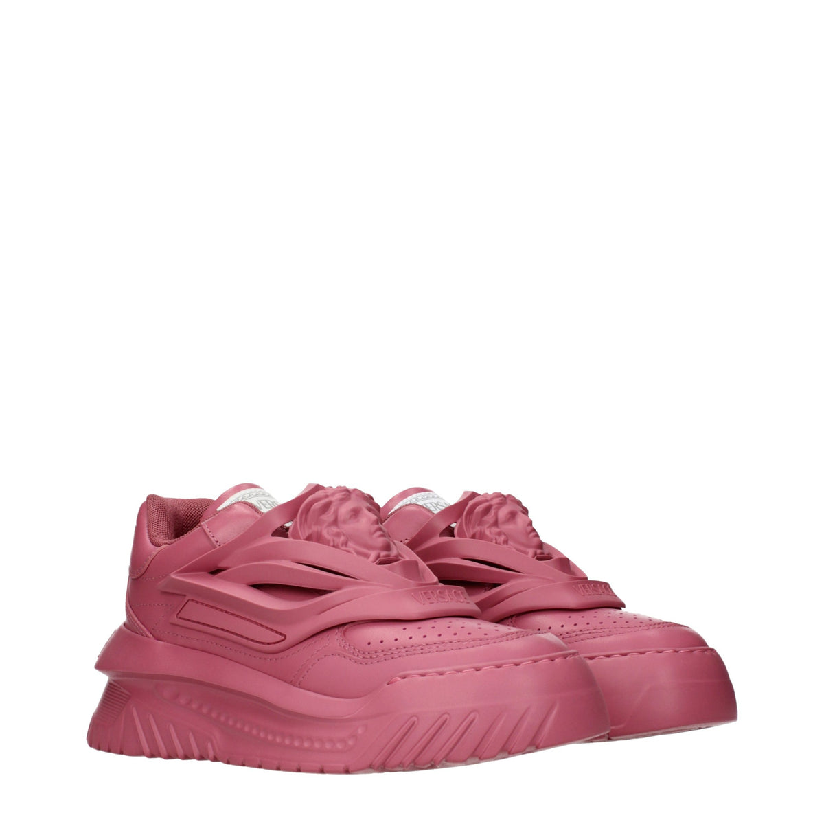 Versace Sneaker aus Leder in Rosa