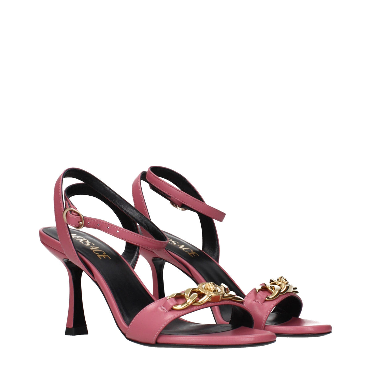 Versace Pumps aus Leder in Rosa
