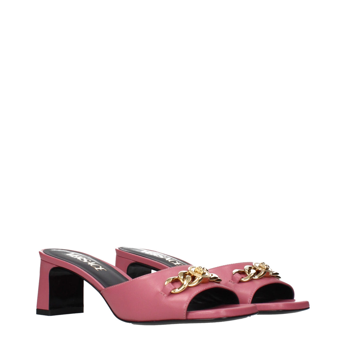 Versace Sandalen aus Leder in Rosa