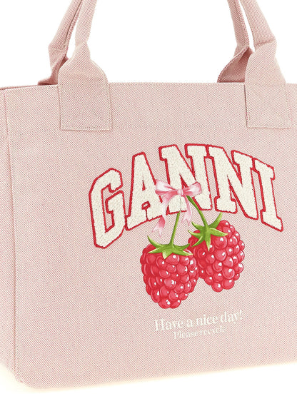 Ganni Mehrfarbige Einkaufstasche aus recyceltem Polyester
