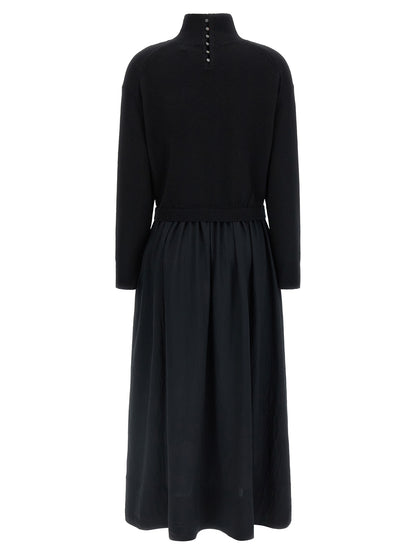 Polo Ralph Lauren Langes Wollkleid in Schwarz