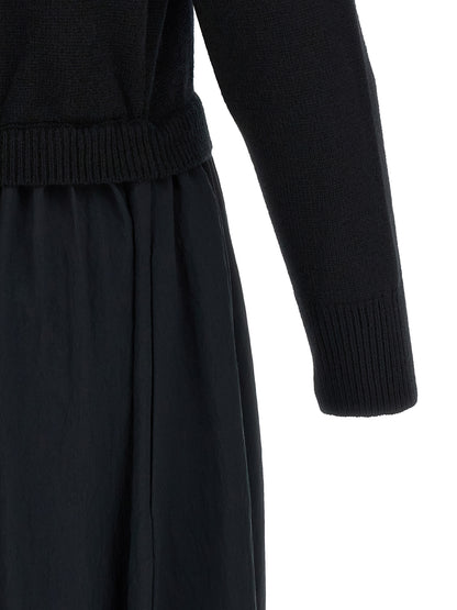 Polo Ralph Lauren Langes Wollkleid in Schwarz