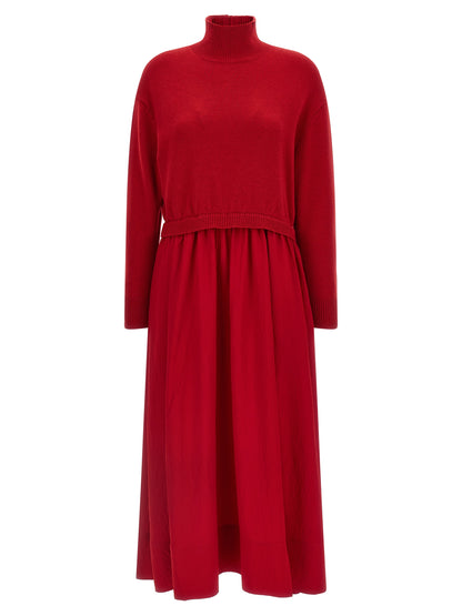 Polo Ralph Lauren Langes Rotes Wollkleid