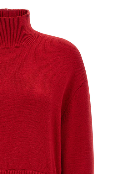 Polo Ralph Lauren Langes Rotes Wollkleid