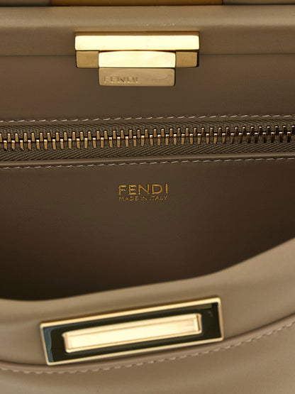 Fendi Graue Kalbsleder-Umhängetasche