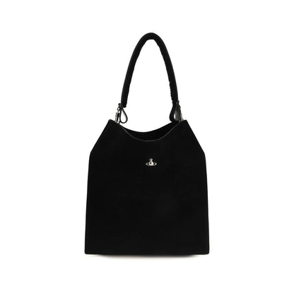 Vivienne Westwood Schwarze Schultertasche aus Wildleder