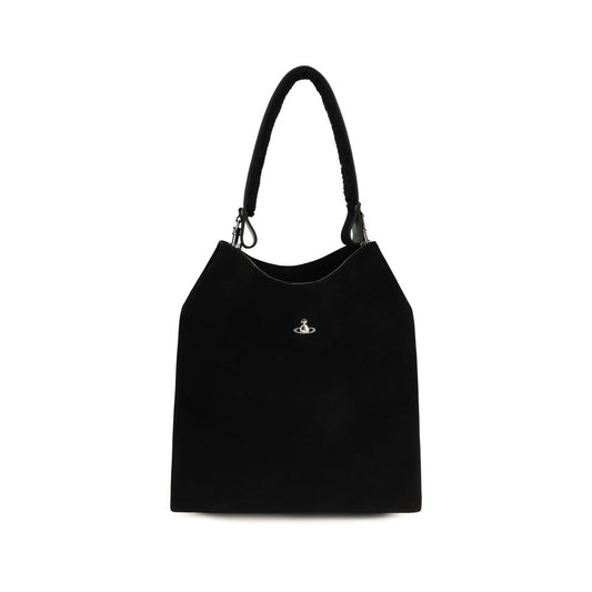 Vivienne Westwood Schwarze Schultertasche aus Wildleder