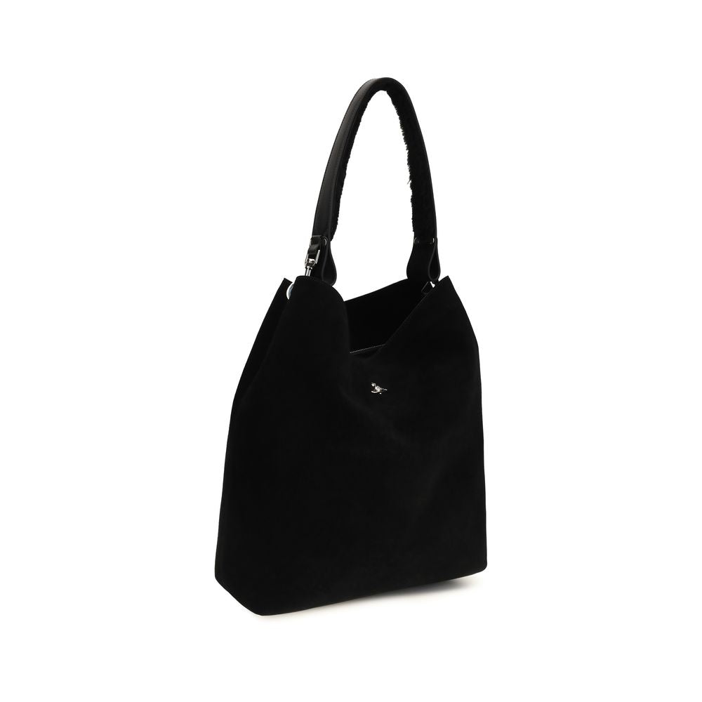 Vivienne Westwood Schwarze Schultertasche aus Wildleder