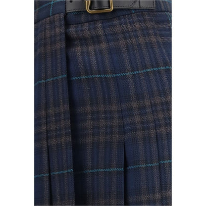 Burberry Langer Rock aus blauem Polyester
