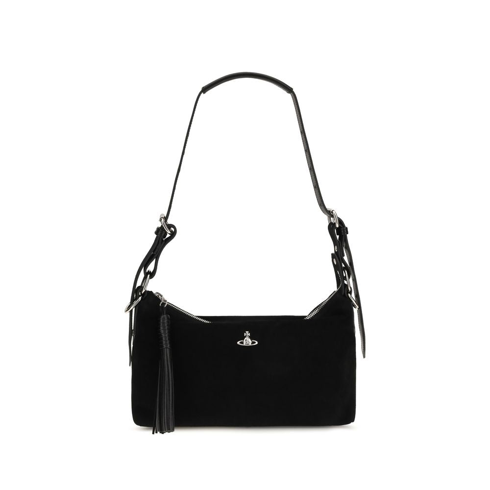 Vivienne Westwood Schwarze Schultertasche aus Wildleder