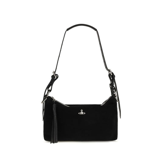 Vivienne Westwood Schwarze Schultertasche aus Wildleder