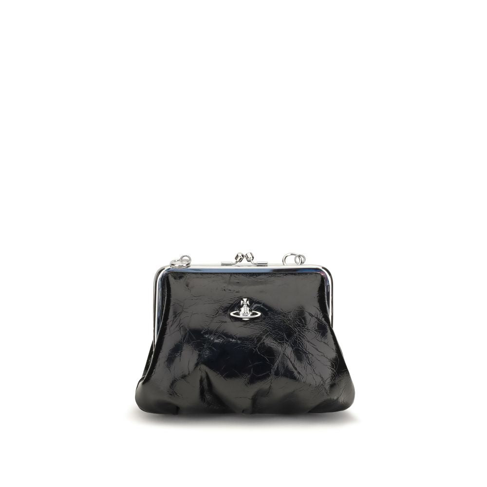 Vivienne Westwood Schwarzes Kalbsleder Bos Taurus Portemonnaie