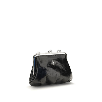 Vivienne Westwood Schwarzes Kalbsleder Bos Taurus Portemonnaie