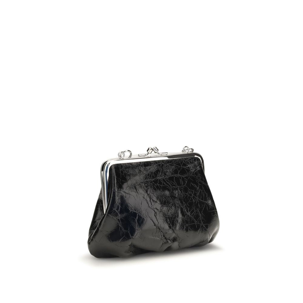 Vivienne Westwood Schwarzes Kalbsleder Bos Taurus Portemonnaie