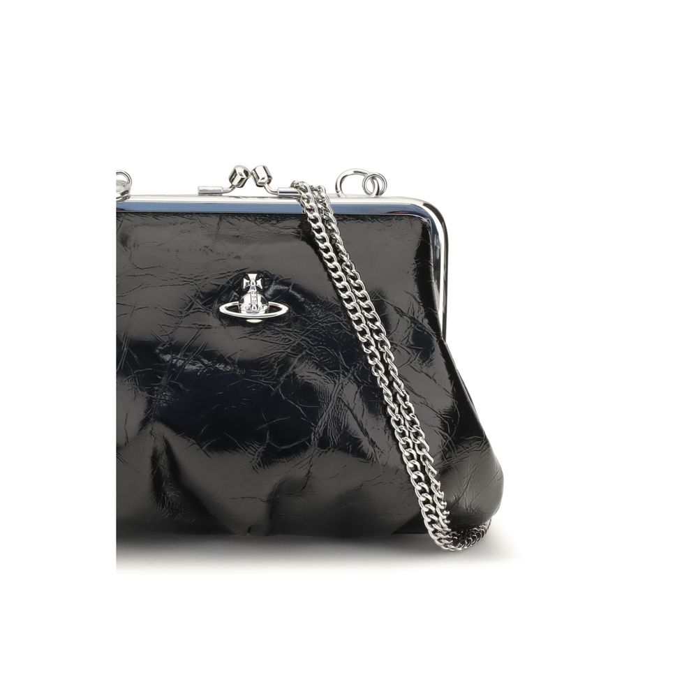 Vivienne Westwood Schwarzes Kalbsleder Bos Taurus Portemonnaie