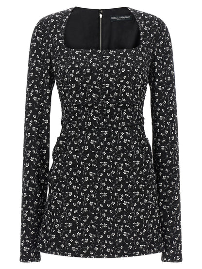 Dolce & Gabbana Schwarzes Seiden-Minikleid