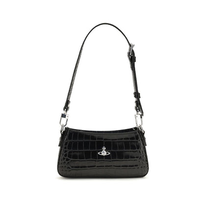 Vivienne Westwood Schwarze Bos Taurus Kalbsleder Schultertasche