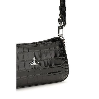 Vivienne Westwood Schwarze Bos Taurus Kalbsleder Schultertasche